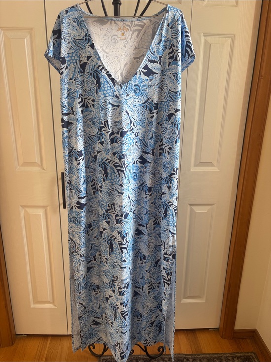 Lilly Pulitzer Dresses & Skirts - Lilly Pulitzer 🆕 Talli Maxi Dress Cover Up Coastal Constellation Bonaire Blue L